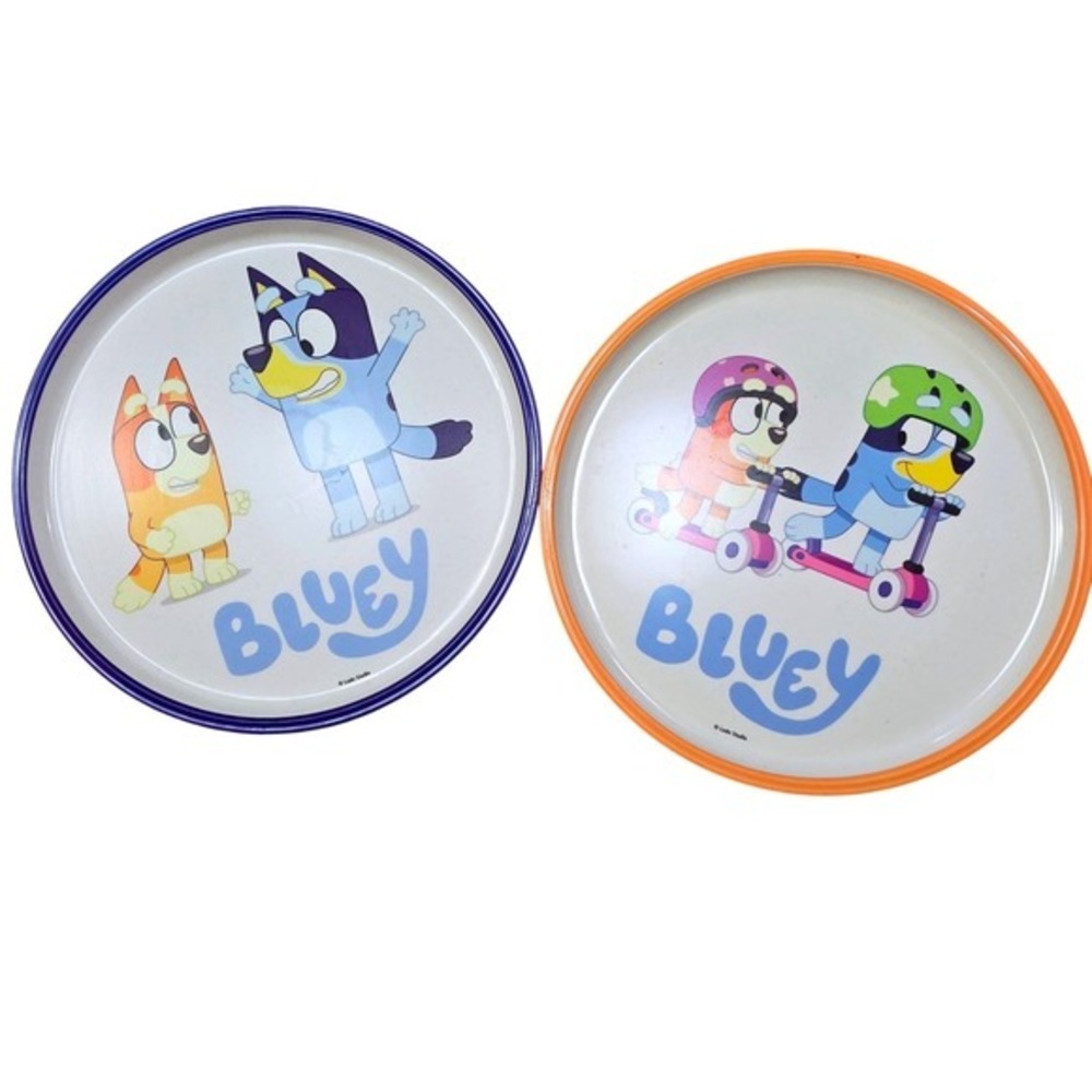 Zak Designs Bluey Bingo Melamine Plates Set of 2 Kids Toddler Dinnerware Round